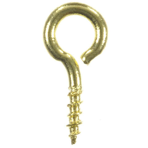 Ace 1/16 in. D X 7/16 in. L Polished Brass Screw Eye 4 lb. cap. 7 pk, Pack of 5