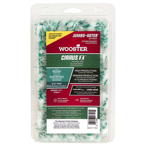 Wooster Cirrus X 4-1/2 in. W X 3/4 in. Jumbo Paint Roller Cover 10 pk