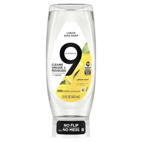 9 Elements EZ Squeeze Lemon Scent Liquid Dish Soap 15 oz 1 pk, Pack of 6