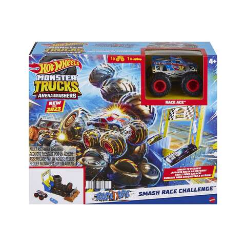 Hot Wheels Monster Trucks Smash Race Black/Blue