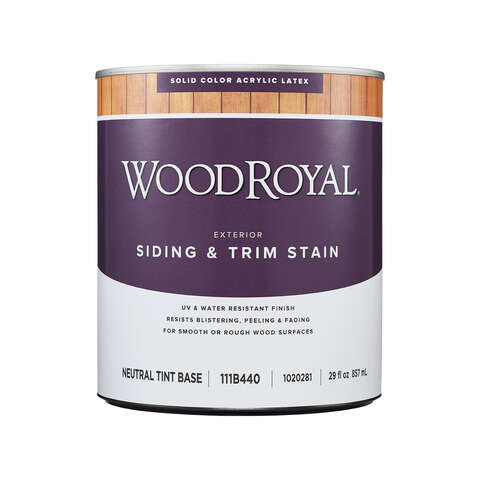 Ace Wood Royal Solid Tintable Flat Tint Base Neutral Base Acrylic Latex Siding and Trim Stain 1 qt, Pack of 4