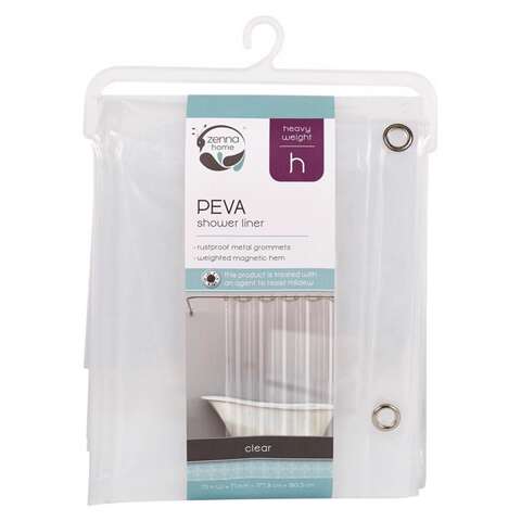 Zenna Home 72 in. H X 70 in. W Clear Solid Shower Curtain Liner PEVA