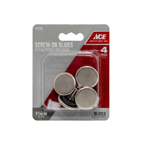 Ace Silver 1-1/16 in. Screw-On Nickel Chair Glide 1 pk