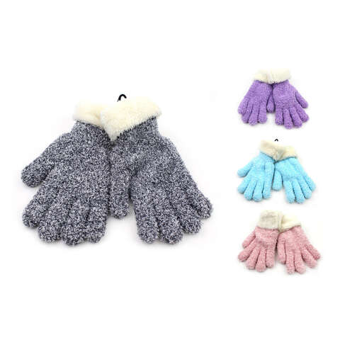 Diamond Visions Heat Max Winter Goods Fuzzy Sherpa Glove Acrylic 1 pc, Pack of 24