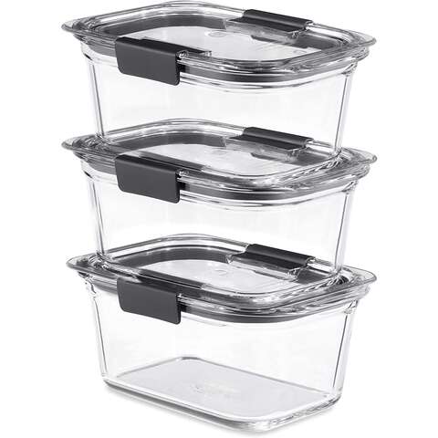 Rubbermaid Brilliance Clear Food Container and Lid 3 pk