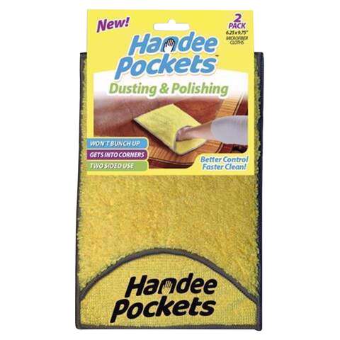 Handee Pockets Microfiber Cleaning Cloth 6.25 in. W X 9.75 in. L 2 pk, Pack of 6