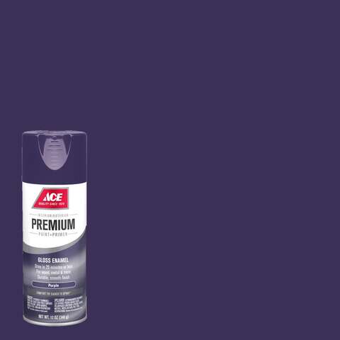 Ace Premium Gloss Purple Paint + Primer Enamel Spray 12 oz, Pack of 6