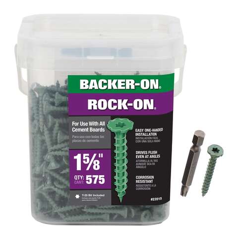 Backer-On Rock-On No. 9 X 1-5/8 in. L Star Flat Head Serrated Cement Board Screws