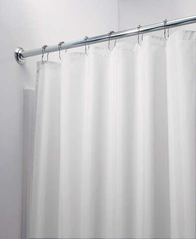 iDesign 78 in. H X 54 in. W White Solid Shower Curtain Polyester