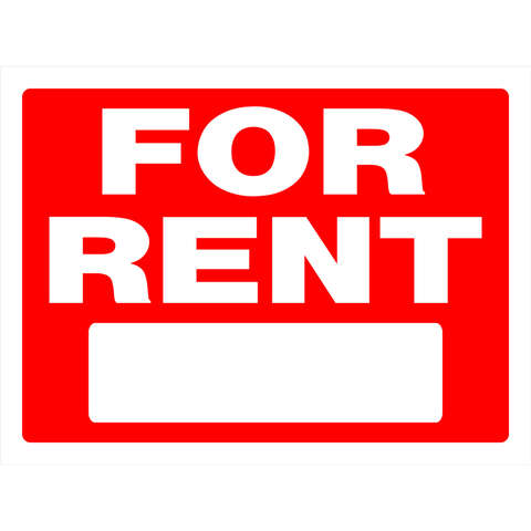 HILLMAN English Red For Rent Sign 18 in. H X 24 in. W, Pack of 6