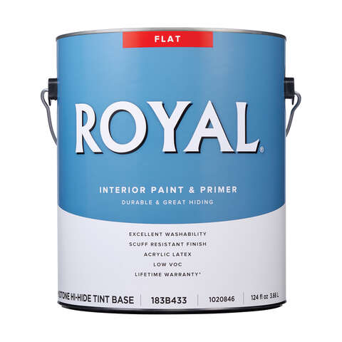 Royal Flat Tint Base Mid-Tone Base Paint and Primer Interior 1 gal, Pack of 4