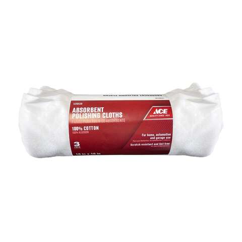 ACE Cotton Cleaning Cloth 16 in. W X 16 in. L 3 pk, Pack of 12