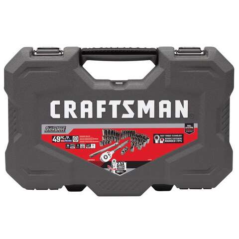 Craftsman OVERDRIVE 3/8 in. drive Metric/SAE 6 Point Mechanic's Tool Set 49 pc