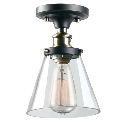 Globe Electric Jackson 9.36 in. H X 6.5 in. W X 6.5 in. L Antique Brass Bronze Ceiling Fixture