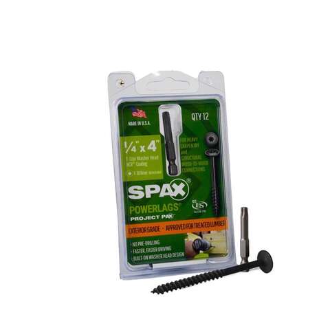 SPAX PowerLag 1/4 in. in. X 4 in. L T-30 Washer Head Serrated Structural Screws