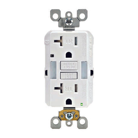 Leviton SmartlockPro 20 amps 125 V Duplex White GFCI Outlet 5-20R 1 pk
