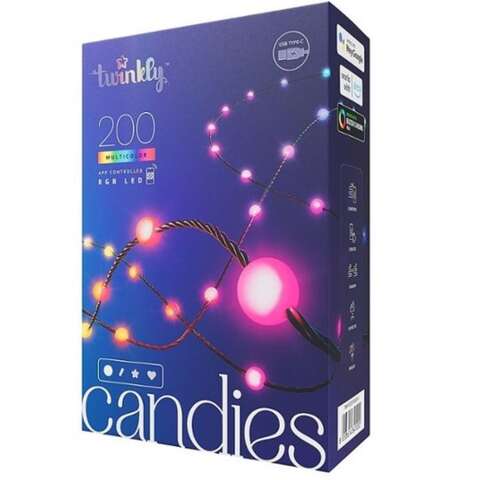 Twinkly Candies Pearl LED RGB 200 ct String Light String 9.8 ft.