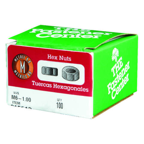 Hillman M6-1.00 mm Zinc-Plated Steel Metric Hex Nut 100 pk