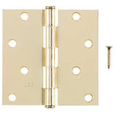 Ace 4 in. L Bright Brass Residential Door Hinge 3 pk