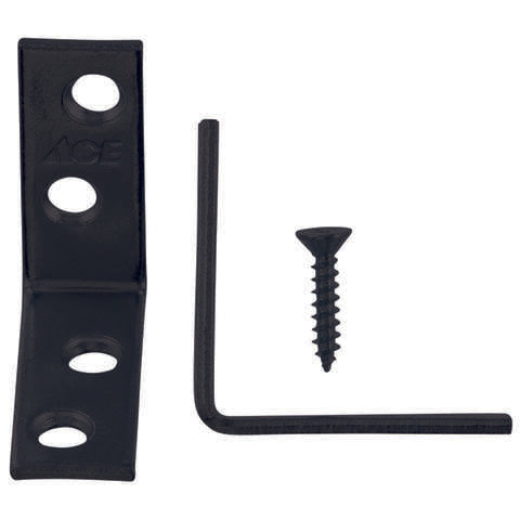 Ace 1-1/2 in. H X 1/2 in. W X 1-1/2 in. D Black Steel Inside L Corner Brace, Pack of 10