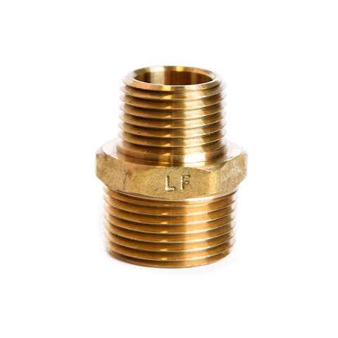 ATC 3/4 in. MPT X 1/2 in. D MPT Brass Reducing Hex Nipple, Pack of 5