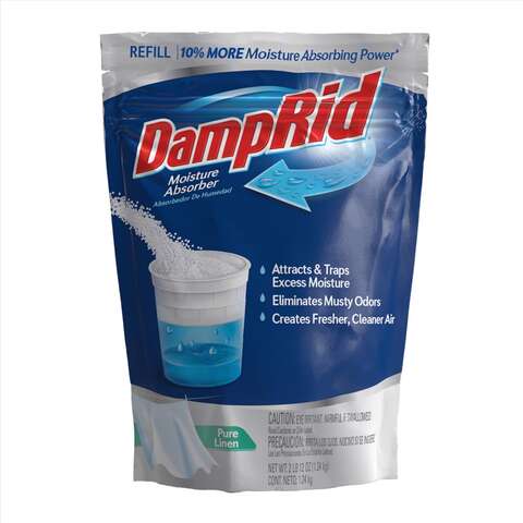 DampRid Moisture Absorber Refill Pure Linen Scent 44 oz, Pack of 3