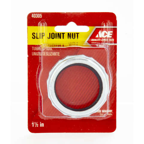 Ace 1-1/2 in. D Chrome Rubber Slip Joint Nut and Washer 1 pk, Pack of 5