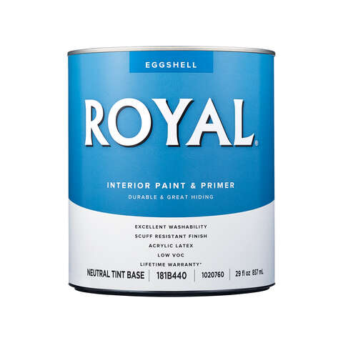 Royal Eggshell Tint Base Neutral Base Paint Interior 1 qt, Pack of 4