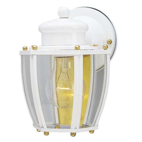 Westinghouse Semi-Gloss Gold/White Switch Incandescent Wall Lantern