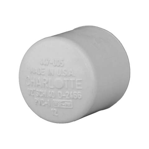 Charlotte Pipe Schedule 40 1/2 in. Slip PVC Cap 1 pk, Pack of 25