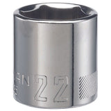 Craftsman 22 mm X 3/8 in. drive Metric 6 Point Standard Shallow Socket 1 pc