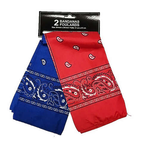 Starr Design Group Paisley Bandana Set Red and Blue, Pack of 24