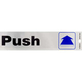 HILLMAN English Silver Push/Pull Decal 2 in. H X 8 in. W, Pack of 6