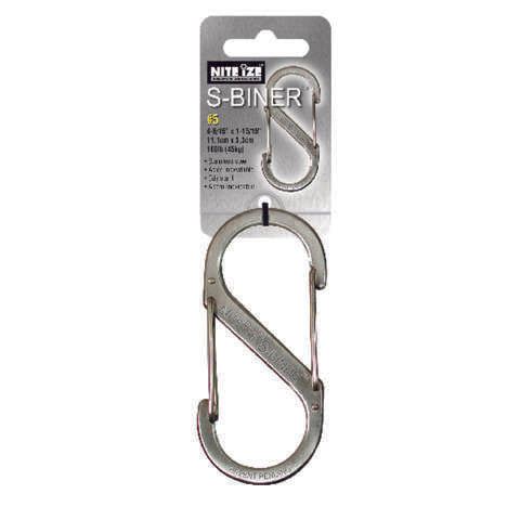 Nite Ize S-Biner 1.8 in. D Stainless Steel Silver Carabiner Key Holder