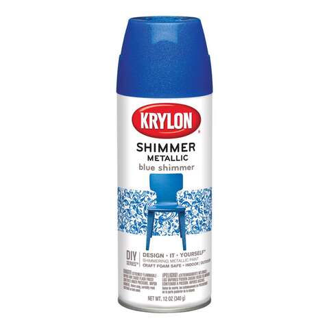 Krylon Blue Shimmer Metallic Spray Paint 12 oz, Pack of 6