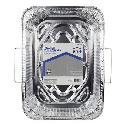 Home Plus Durable Foil 11-7/8 in. W X 16-5/8 in. L Roaster with Handles Silver 1 pc, Pack of 12