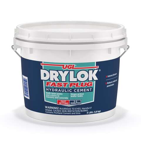 Drylok Fast Plug Hydraulic Cement 4 lb Gray, Pack of 4