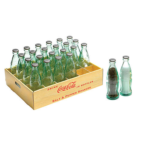 TableCraft Coca-Cola Clear Glass Salt and Pepper Shakers 1 oz, Pack of 24