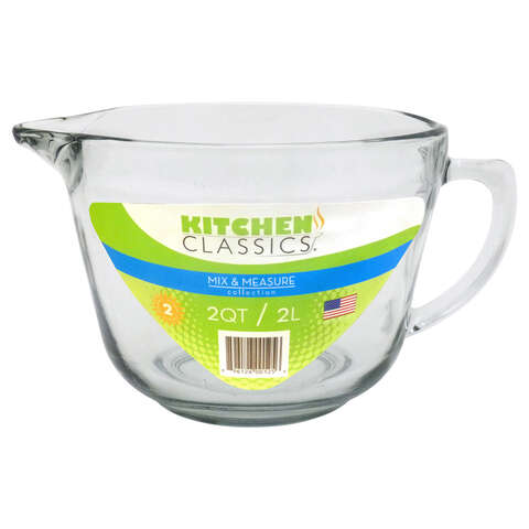 Kitchen Classics Mix & Measure 8 cups Glass Clear Measure Batter Bowl, Pack of 4