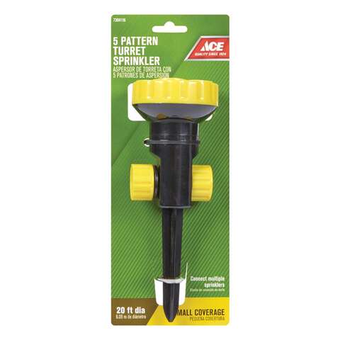 Ace Plastic Spike Base 5-Pattern Turret Sprinkler 314 sq ft 1 pk