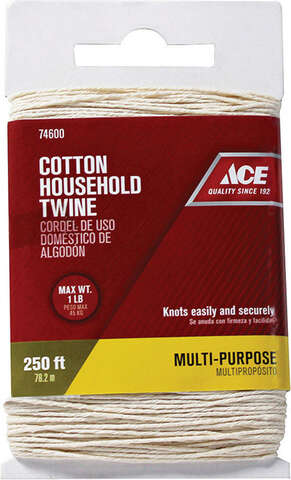 Ace 250 ft. L White Twisted Cotton Twine, Pack of 6