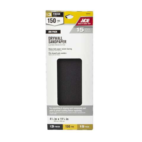 Ace 11.25 in. L X 4.25 in. W 150 Grit Silicon Carbide Drywall Sanding Sheet 15 pk