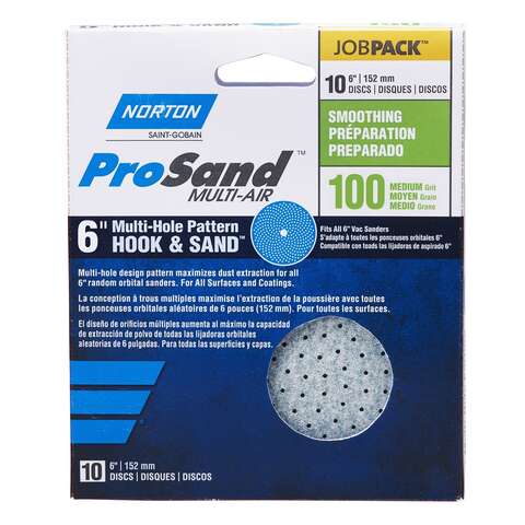 Norton ProSand 6 in. Ceramic Alumina Hook and Loop A975 Sanding Disc 100 Grit Medium 10 pk