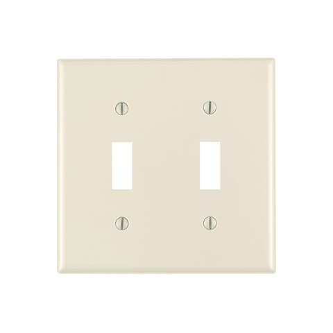 Leviton Almond 2 gang Plastic Toggle Wall Plate 1 pk