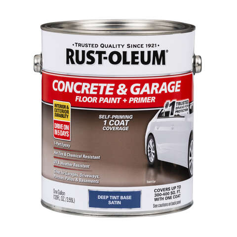 Rust-Oleum Concrete & Garage Satin Deep Tint Base Water-Based Acrylic Concrete Floor Paint 1 gal, Pack of 2