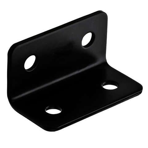 Hampton 1-5/8 in. H X 3 in. W X 1/8 in. D Black Steel Wide Corner Brace, Pack of 10