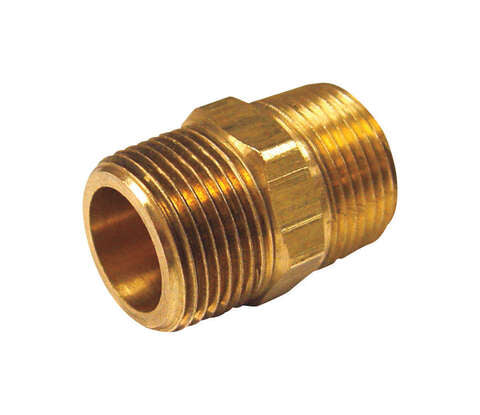 JMF Company 1/4 in. MPT X 1/8 in. D MPT Brass Reducing Hex Nipple, Pack of 5