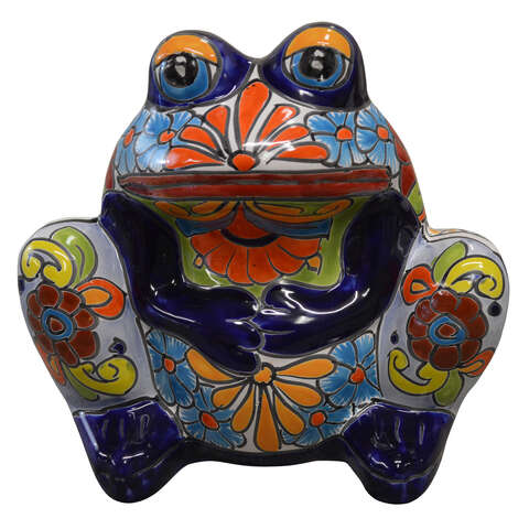 Avera Products Talavera 6 in. H X 9 in. W X 5 in. D Ceramic Frog Planter Multicolored, Pack of 4