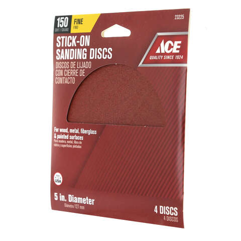 Ace 5 in. Aluminum Oxide Adhesive Sanding Disc 150 Grit Fine 4 pk, Pack of 5