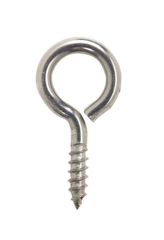 Hampton 3/16 in. D X 1-5/8 in. L Polished Stainless Steel Screw Eye 60 lb. cap. 1 pk, Pack of 20